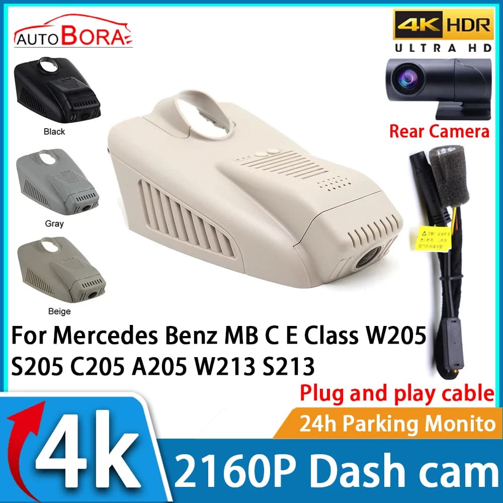 Video Recorder for Auto ZhuCamX with Night Vision UHD 4K 2160P DVR Dash Cam for Mercedes Benz MB GLC X253 C253 GLE W166 2015~2022
