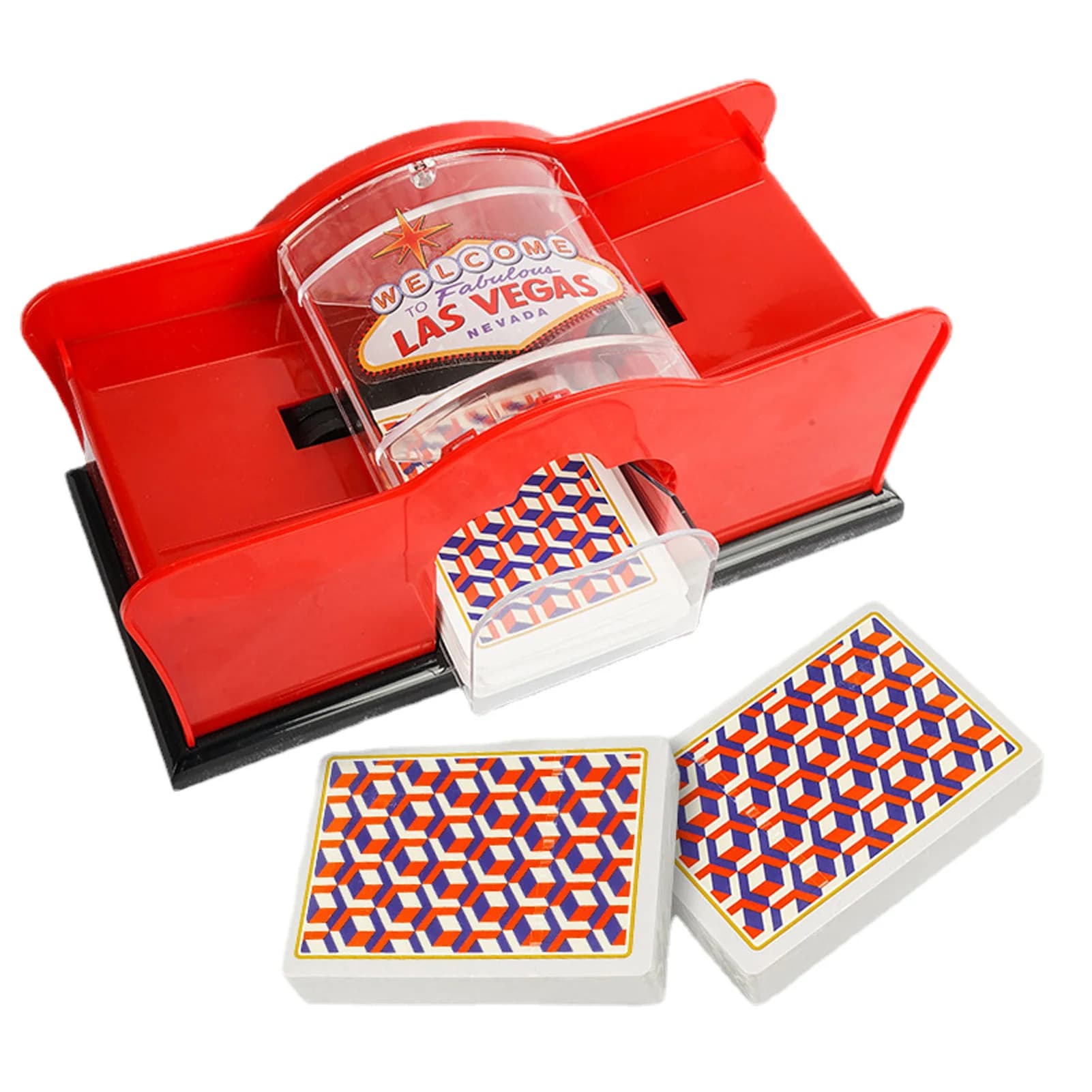 Battitore di carte da poker manuale Battitore di carte Battitore di poker a manovella 2 mazzi di carte Battitore di carte per gioco da tavolo Poker