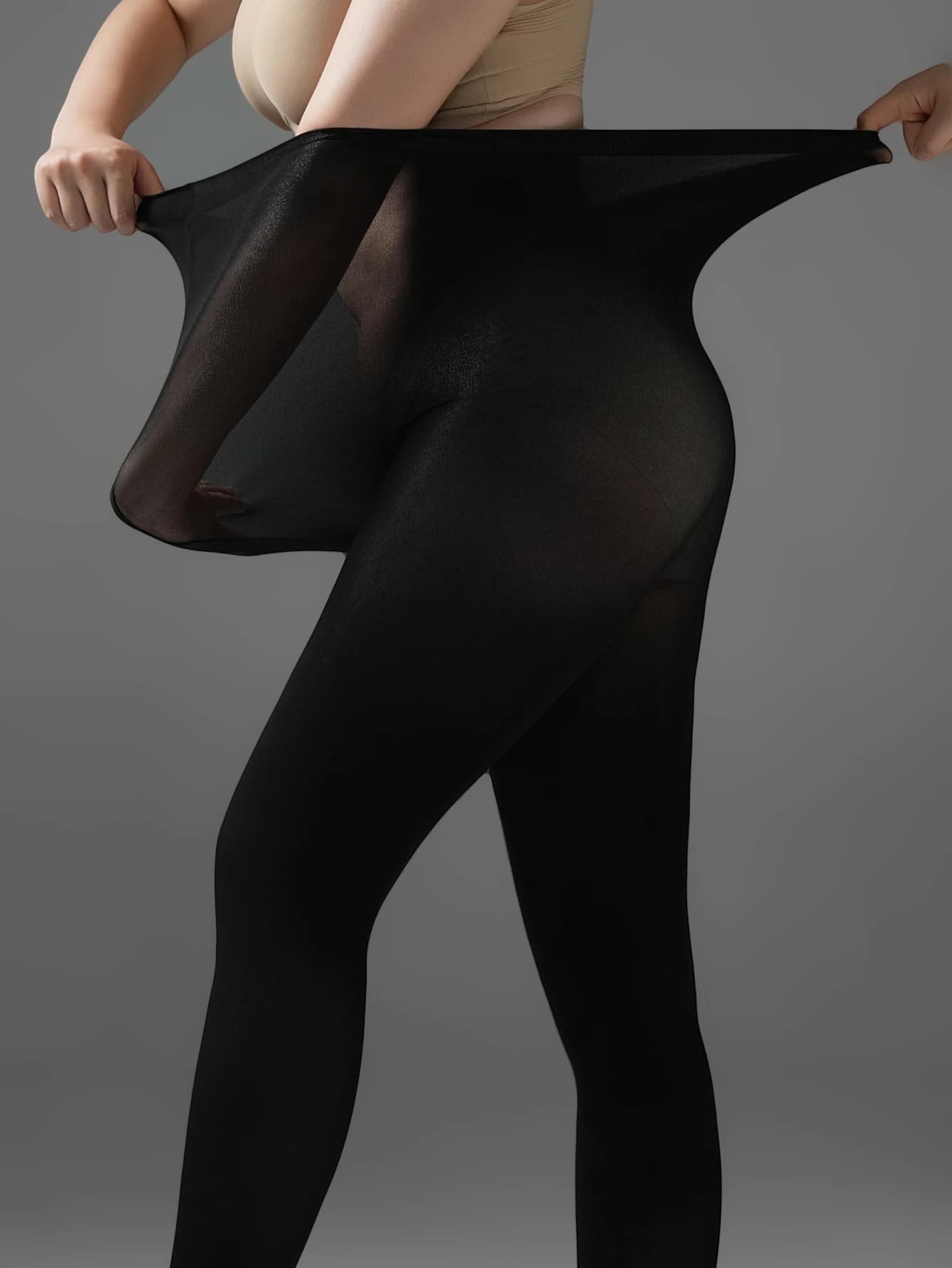 Confezione singola di collant sottili elastici neri comodi e sexy da donna di grandi dimensioni - Leggings elastici morbidi per donne taglie forti