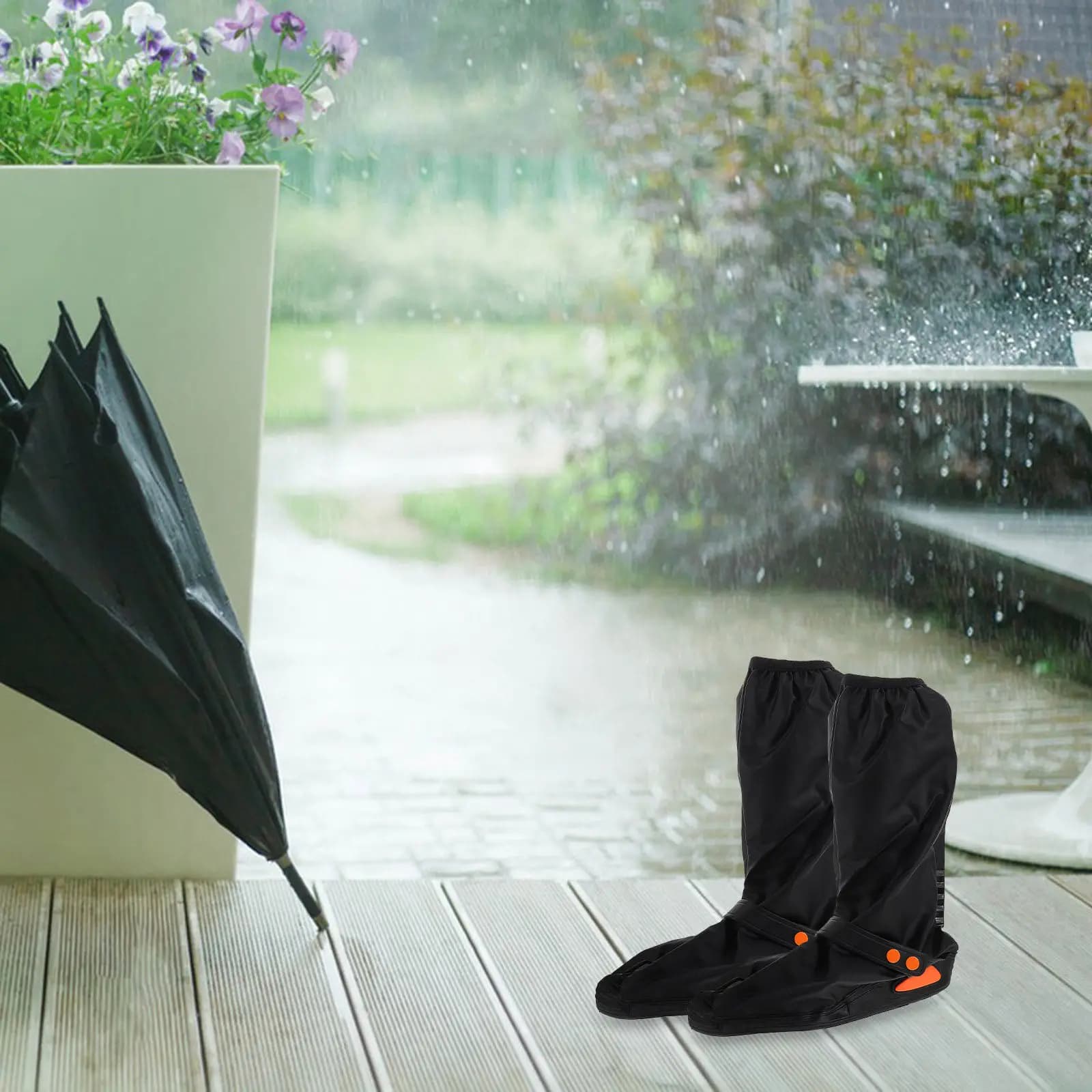 1 Paio di Copriscarpe Impermeabili Taglia L per Uomo e Donna, Protezione da Pioggia per Ciclismo, Escursionismo, Design a Tubo Alto