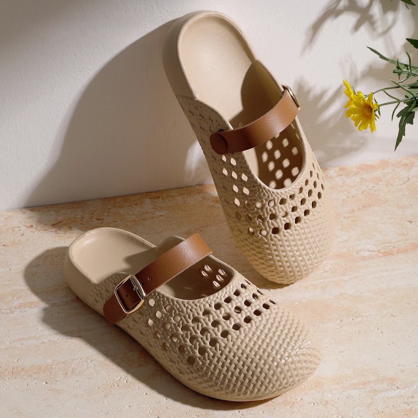 Women's Slippers 2026 New Summer Indoor Non-slip Clogs Marry Jane Breathable EVA Sandals For Outdoor Wear Ballet Style Shoes