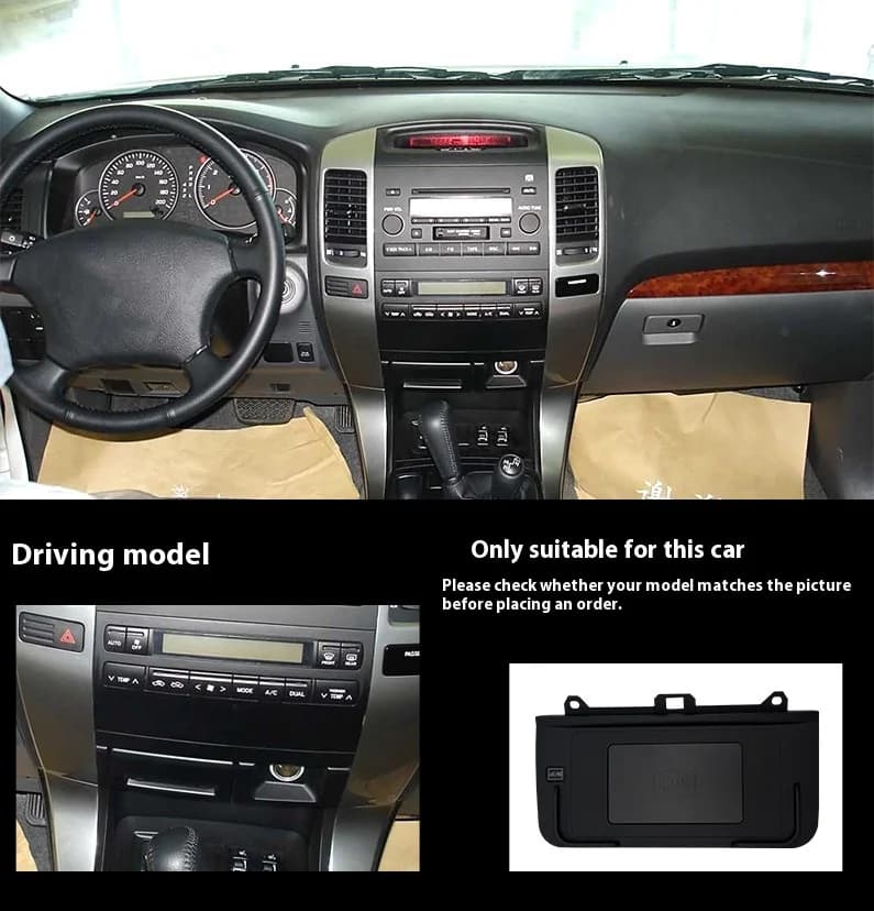 Caricabatterie wireless, speciale pannello di ricarica rapida per telefono QI integrato Accessori per auto per Toyota Prado LC120 2002-2009