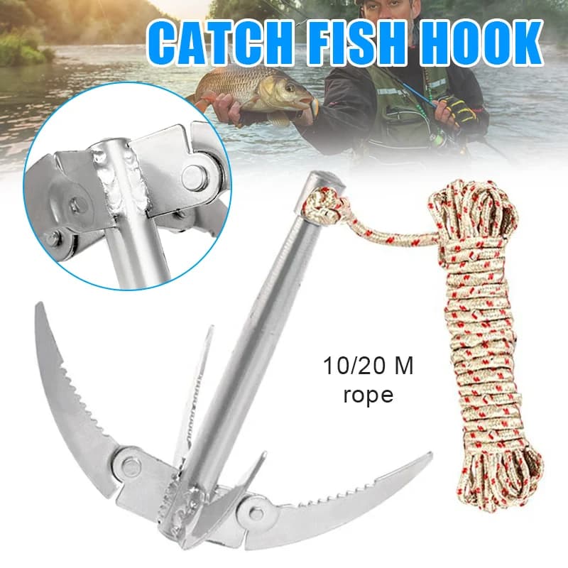Barche pieghevoli ancore strumento di sopravvivenza alle ganci con corda durevoli forniture per la pesca per piccole barche da pesca da pesca