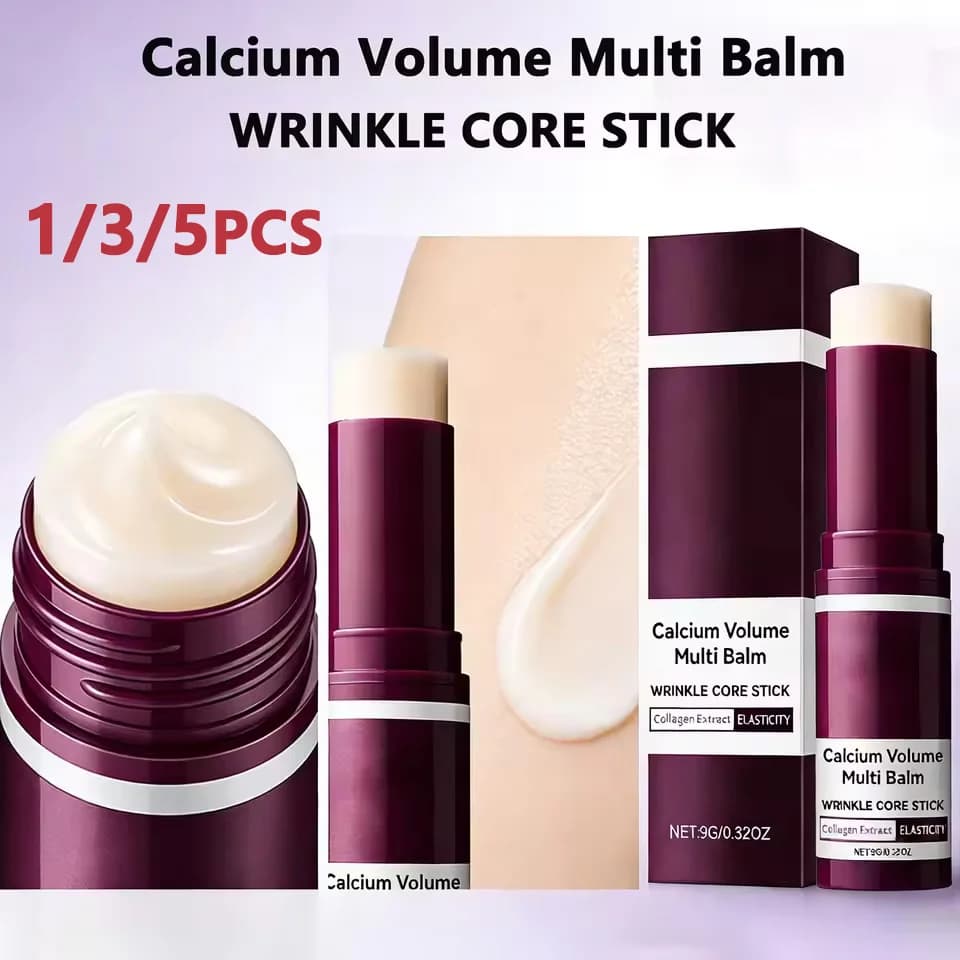 Stick Multi-Balsamo Portatile al Calcio – Crema Viso e Occhi al Collagene per Idratazione Profonda, Rassodante e Illuminante, Stick Pre-Makeup