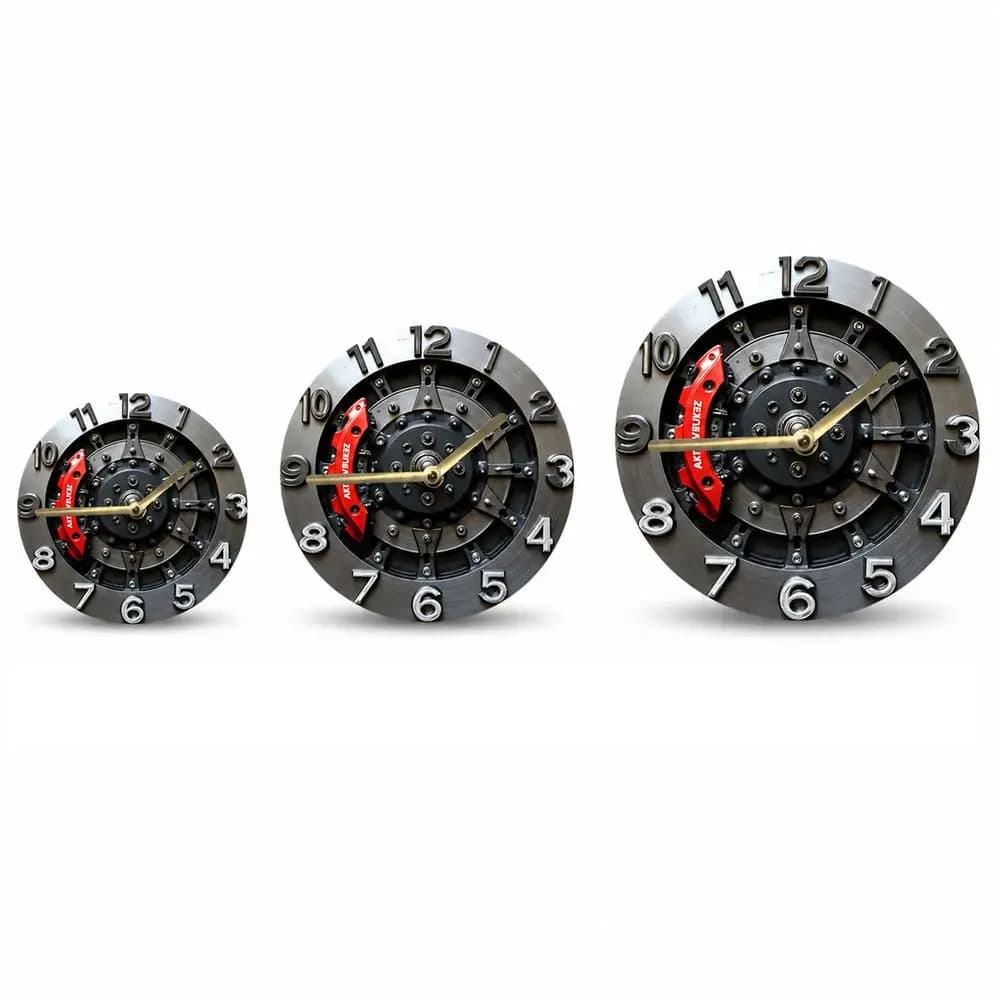 Wood Gear Wall Clock Gear Pattern 2D Flat Print Round Wall Clock Round Shape Retro Industrial Style Mechanical Theme Clock