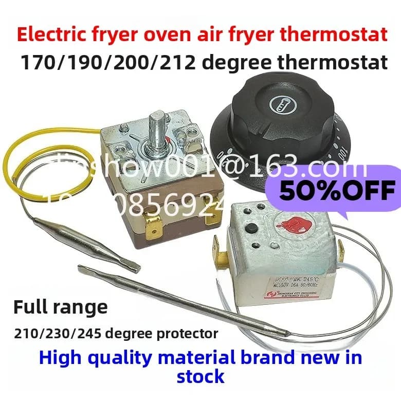 Electric fryer temperature limiter, 245°C thermostat, accessories for 200°C air fryer, temperature control switch