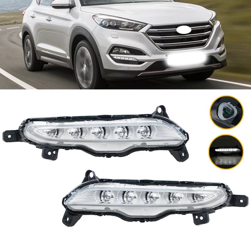 Per Hyundai Tucson 2015 2016 2017 2018 Luci di marcia diurna LED Auto Paraurti anteriore Luce di marcia diurna Montaggio Car Styling