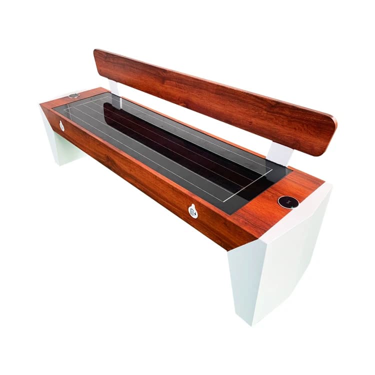 Panca in legno con pannello solare Panca pubblica Design moderno Pannello solare Ricarica Panca solare intelligente