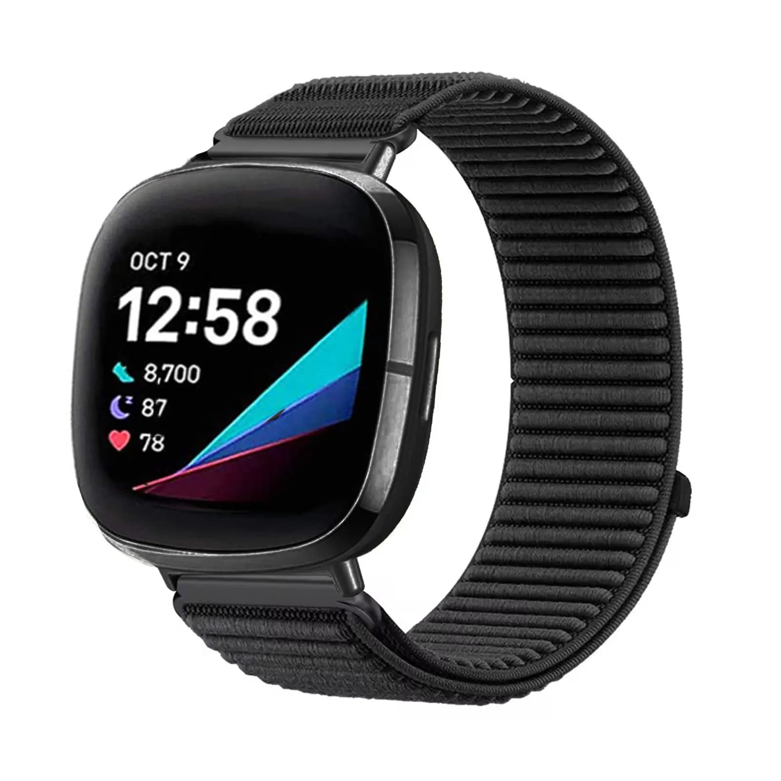 Cinturini in nylon per Fitbit Versa 4/Versa 3/Sense/Sense 2 Band, cinturino elastico in nylon con velcro morbido