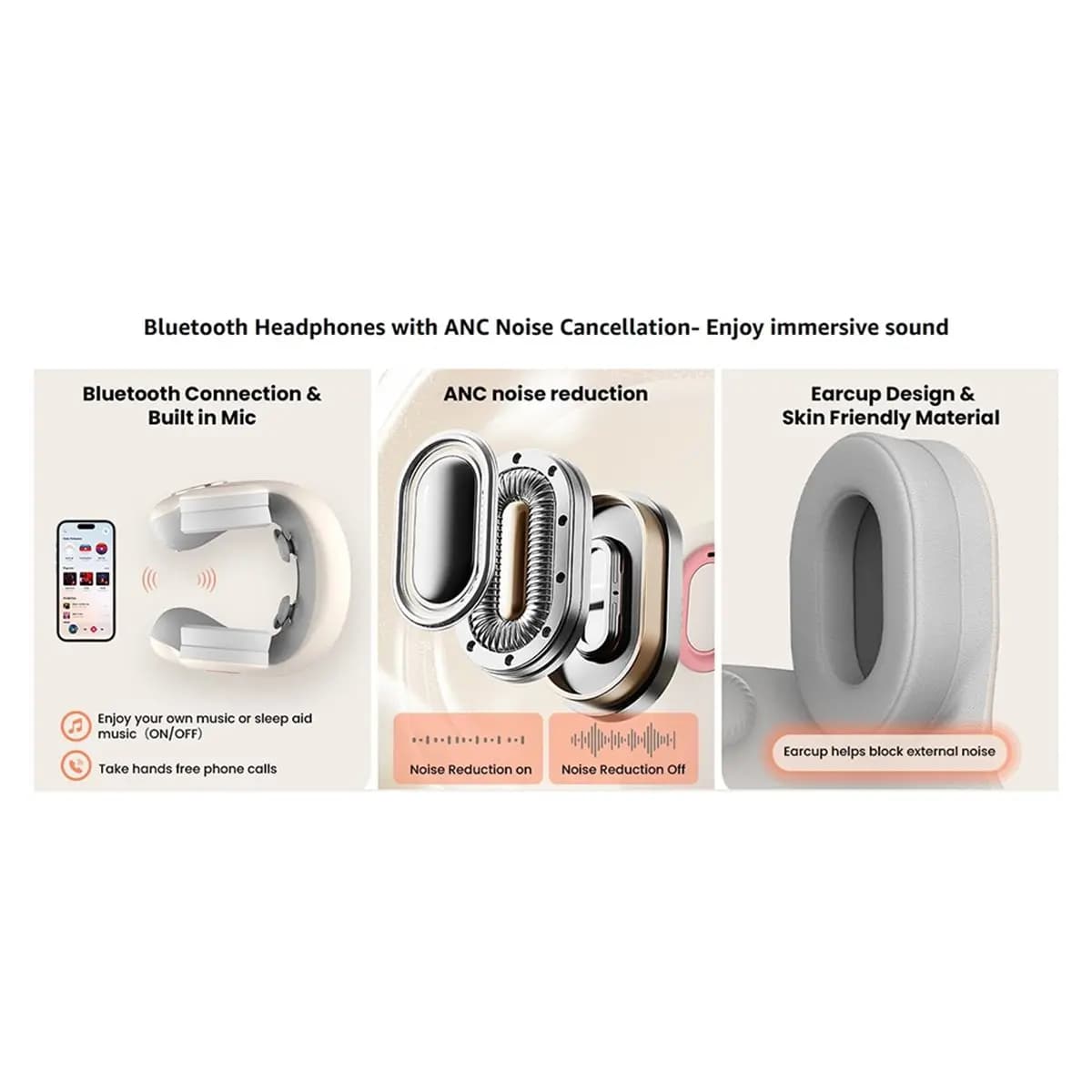 Cuscino da Viaggio A10R 3-in-1 con Cuffie Bluetooth a Cancellazione del Rumore, Massaggiatore per il Collo Riscaldato, Cuscino in Memory Foam per Aereo