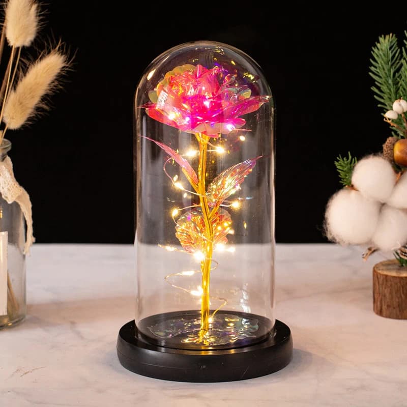 Fata Led Incantata Luce Rosa Lampeggiante di San Valentino Madre's Stringa Eterna Sottile Matrimonio Flessibile Giorno Decorazione Fiori Galassia