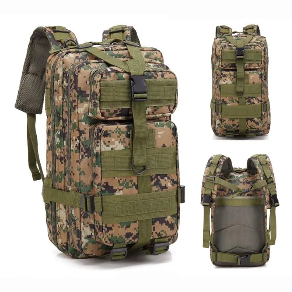 Zaino Tattico 3P 20L-25L in Nylon 1000D per Escursionismo, Campeggio, Viaggi, Pesca, Caccia, Sport all'Aperto per Uomo