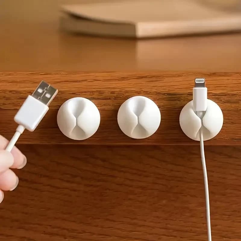 6-pack Cable Clips - Cable Organizer for Home, Office, and Car Charging - Desktop and Data Cable Management