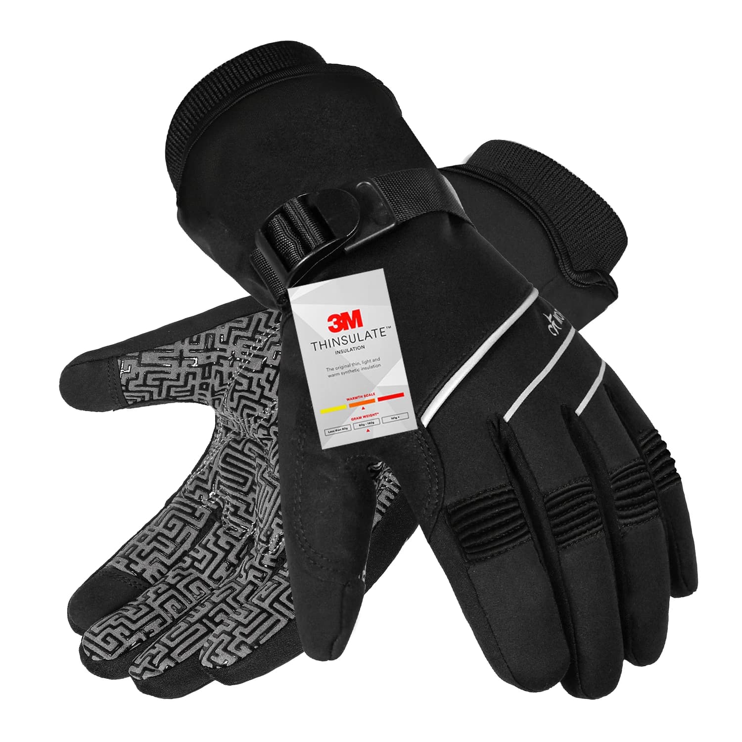 Winter Ski Gloves -30 °C Thermal Gloves Thinsulate Waterproof 3M Cycling Gloves with whole fingers for skiing, motorcycle, snowboard