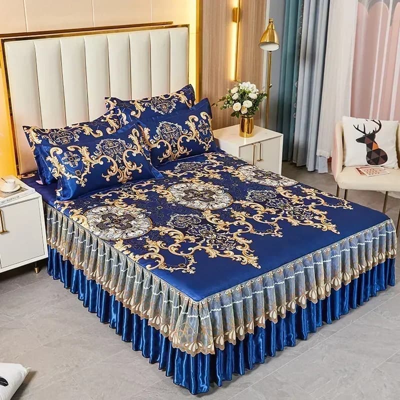 3 pezzi copriletto stile gonna letto estivo copriletto in pizzo stile europeo set da tre pezzi copriletto stile gonna copertura di protezione antipolvere per materasso