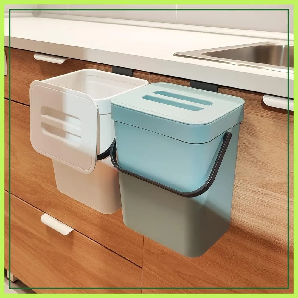 Contenitore per Compost da 1,3 Galloni per Piano Cucina, Secchio Sigillato per Rifiuti Alimentari, Design Facile da Montare, Blu
