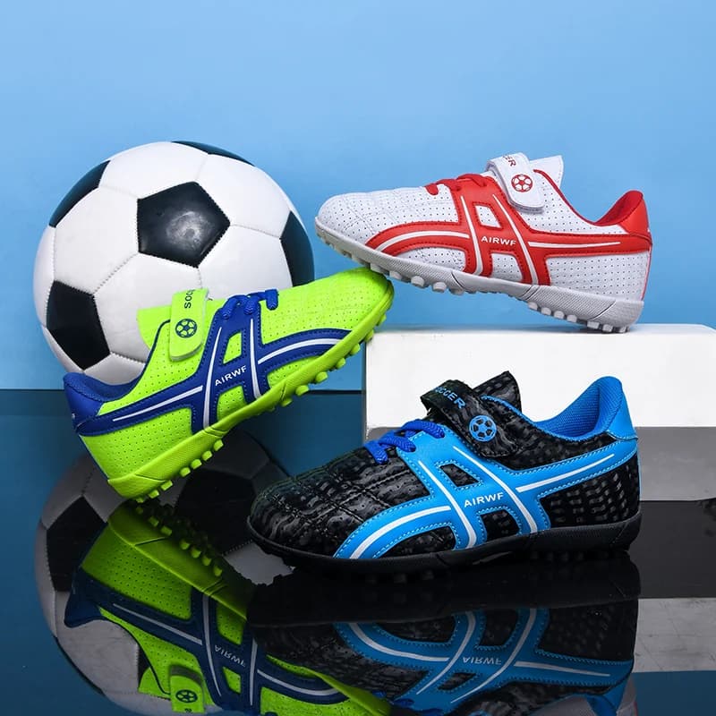 Scarpe da calcio per bambini, scarpe da calcio antiscivolo con supporto alla caviglia, scarpe da calcio per esterni, scarpe da ginnastica FG/TF, scarpe da allenamento per futsal