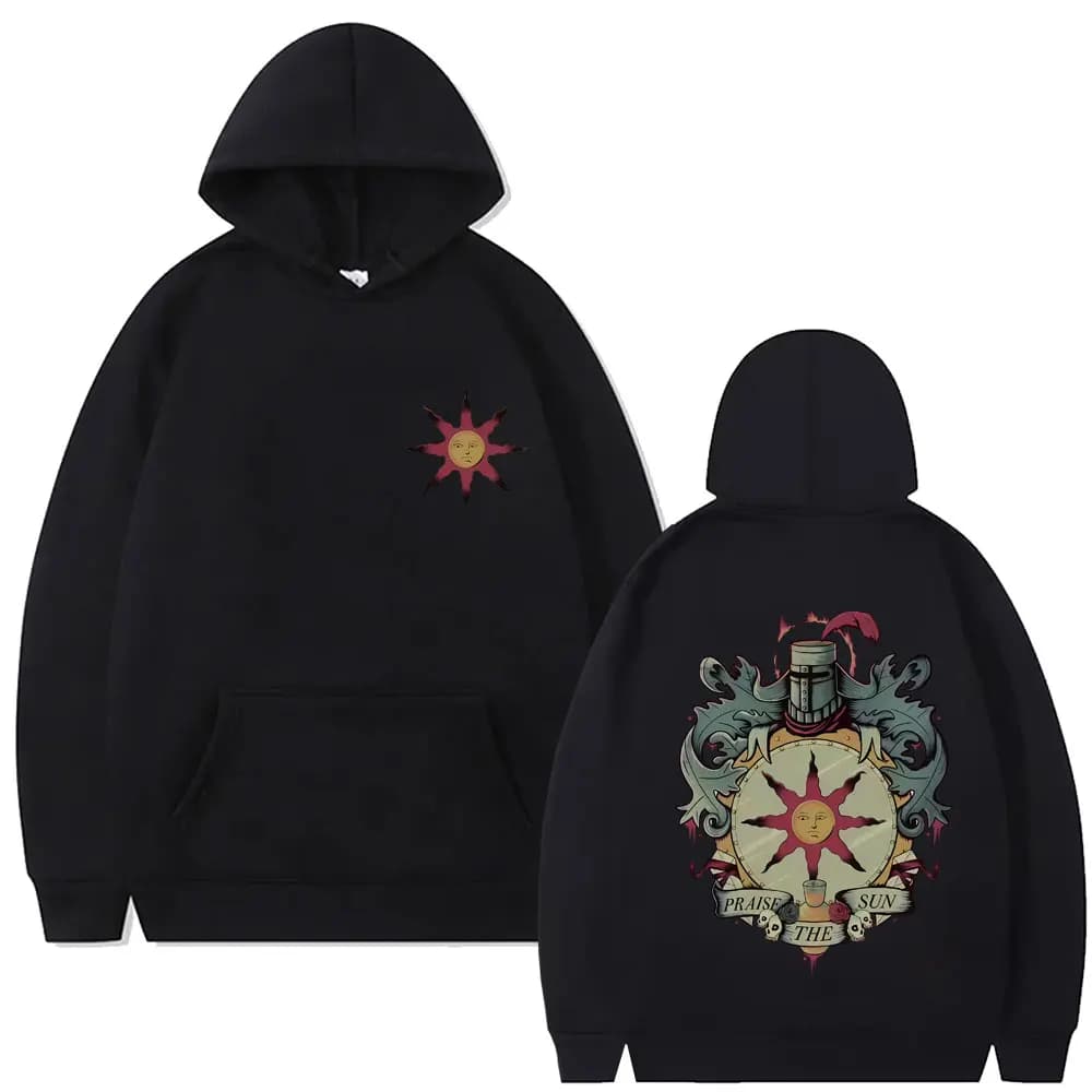 Game Dark Souls Church of The Sun Felpa con cappuccio grafica Uomo Donna Moda Gothic Rock Streetwear Felpe con cappuccio oversize vintage casual da uomo