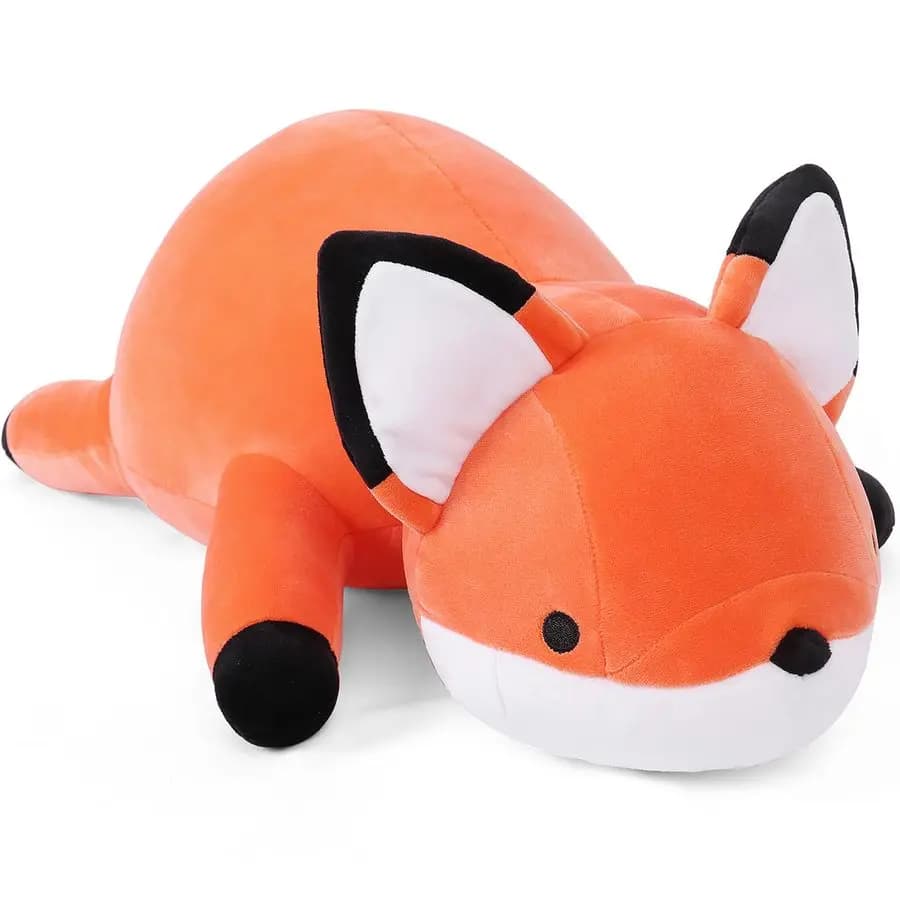 Peluche pesati, 24 peluche a forma di volpe pesati da 4,2 libbre, morbido cuscino, simpatico peluche gigante, regali per bambini e adulti
