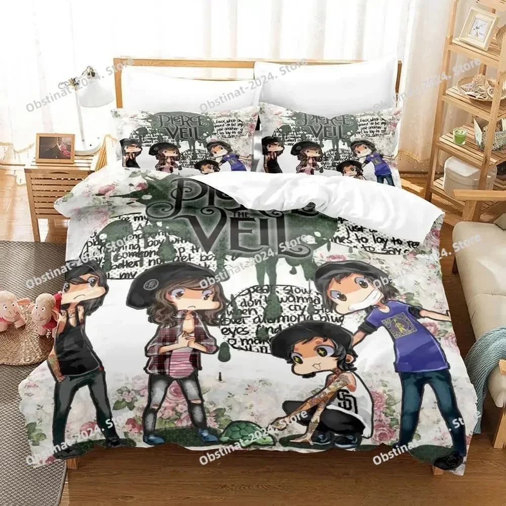2025 pierce il velo Set biancheria da letto Singolo Doppio Completo Queen King Size Per Aldult Camera da letto per bambini Set copripiumino Set lenzuola 3D Anime