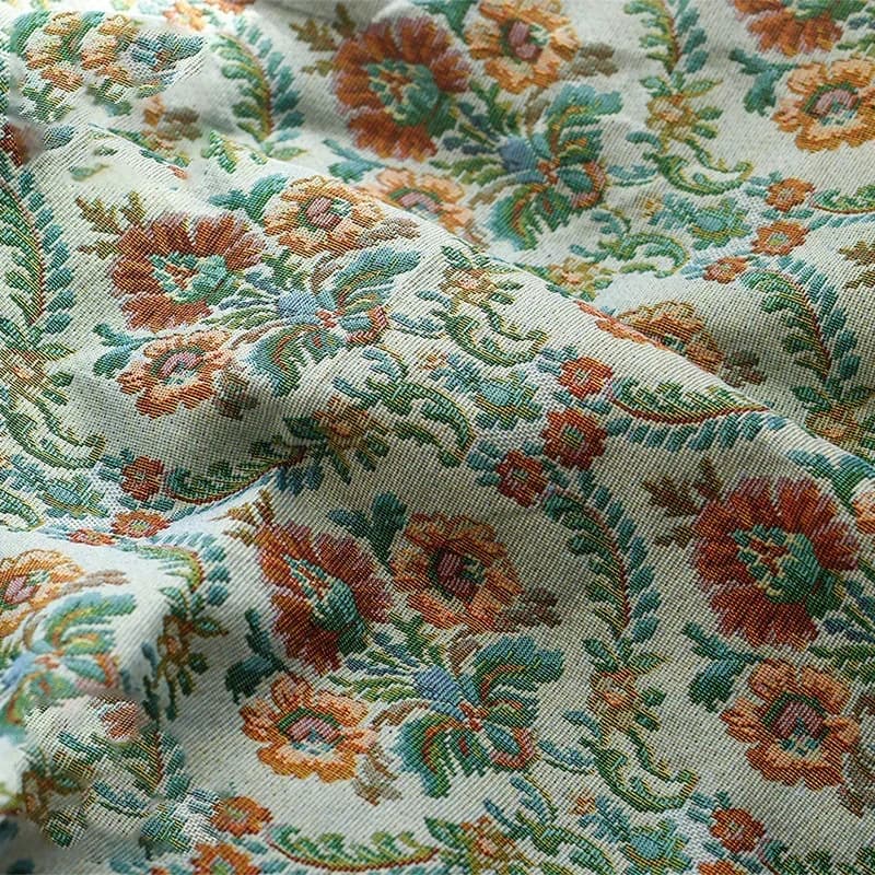Tessuto jacquard intrecciato grosso in cotone poliestere Tessuto da cucito decorativo per borse da viaggio in stile francese
