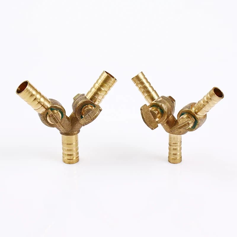 Tubo flessibile adatto diametro interno 8mm 10mm spinato Y 3 vie valvola di intercettazione in ottone valvole gas per gas aria combustibile
