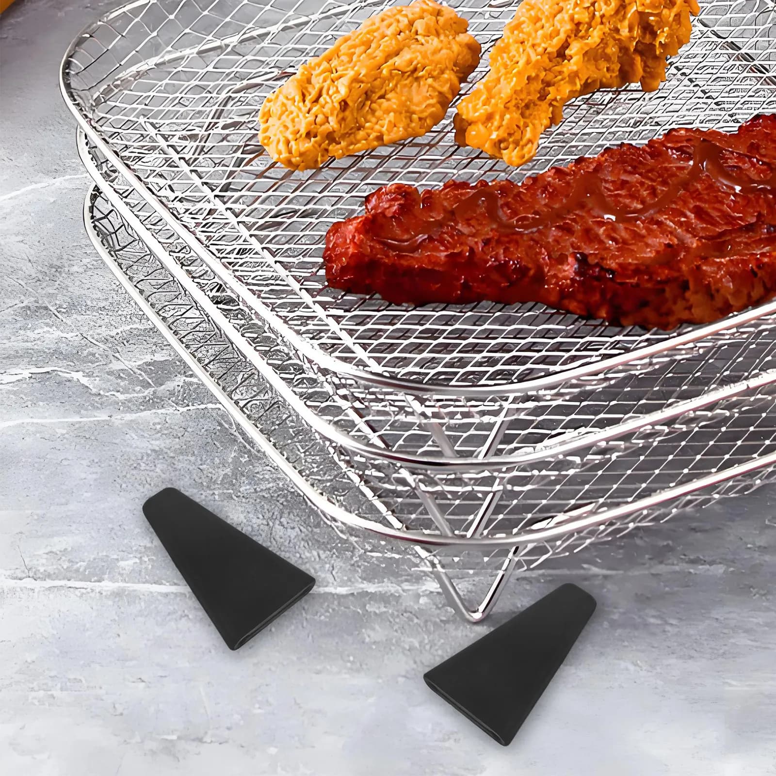 8Pcs Silicone Corner Bumper Pads Non Slip Dishwasher Safe Air Fryer Rack Feet Protector Stable Dehydrator Feet Replacement Parts