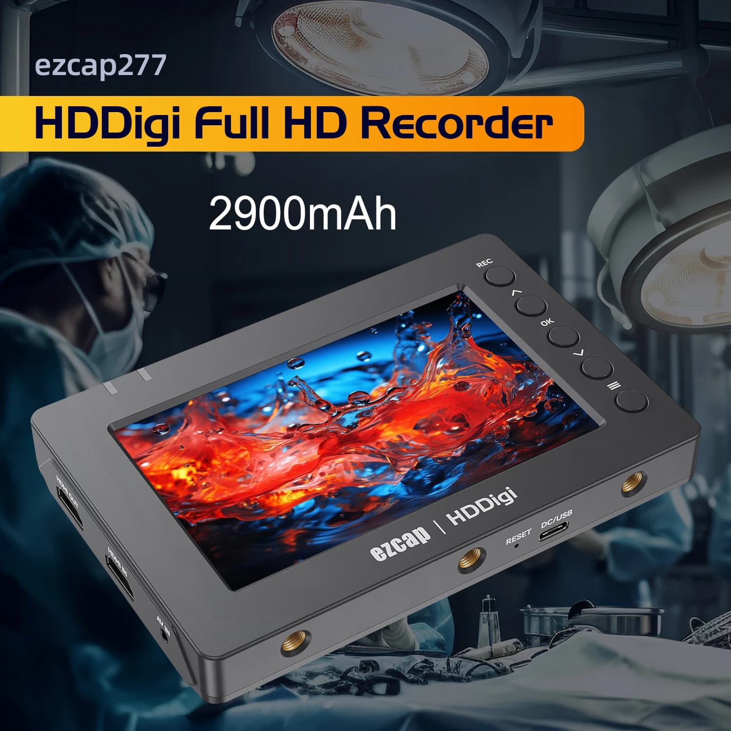 2900mah HDMI AV Scheda di acquisizione video Registratore di giochi Registrazione su scheda SD con riproduzione dello schermo per videocamera lettore VHS Videocamera HDMI