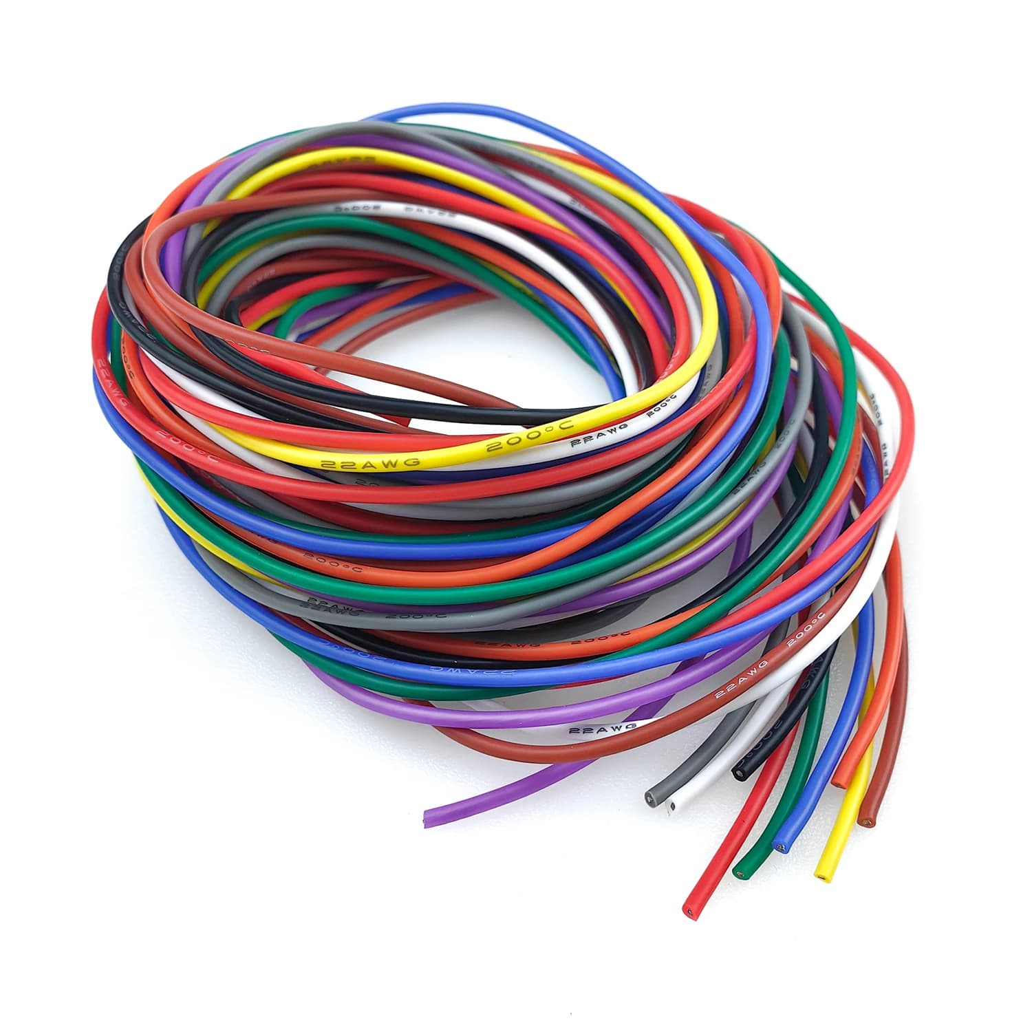 10 Colors 16-18-20-22-24-26-28-30 Silicone Connecting Cable Kit 10 Feet Braided Copper for Color 22 AWG