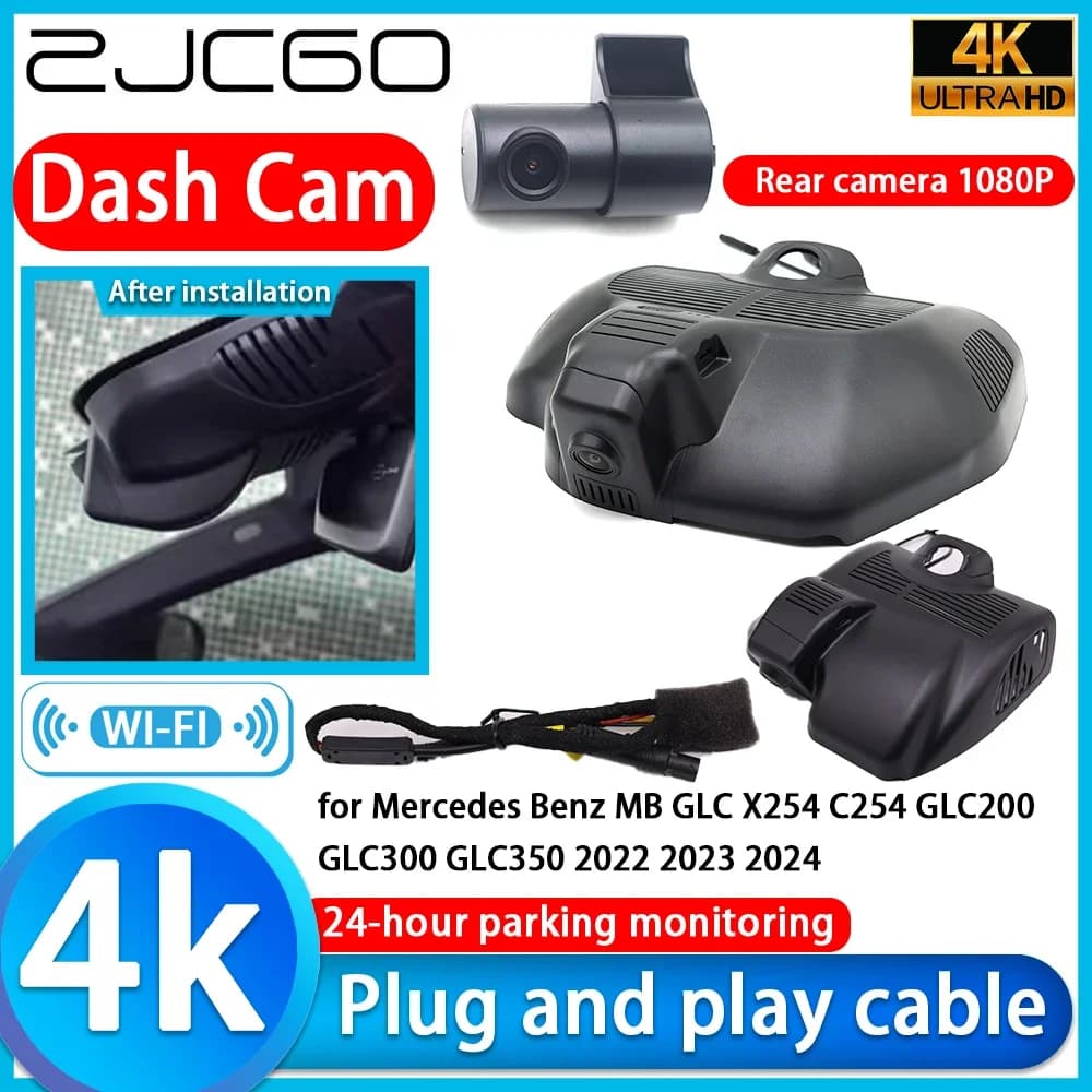 Videoregistratore ZJCGO 4K UHD Plug and Play DVR Dash Cam per Mercedes Benz MB GLC X254 C254 GLC200 GLC300 GLC350 2022 2023 2024