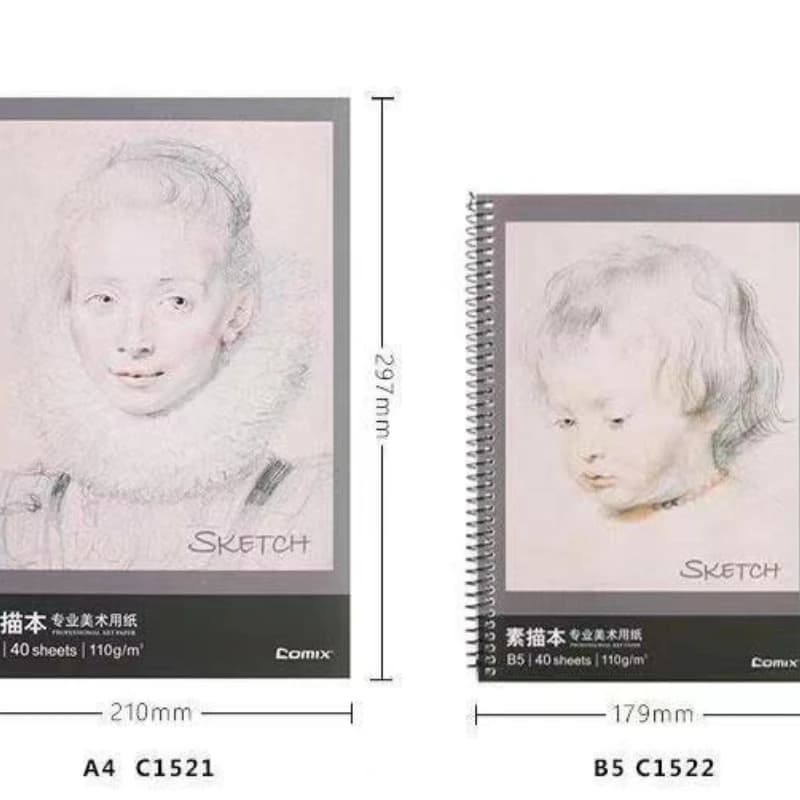 B5 Sketchbook Spiral Bound 40 Sheets Professional Art Paper Drawing Book Gift