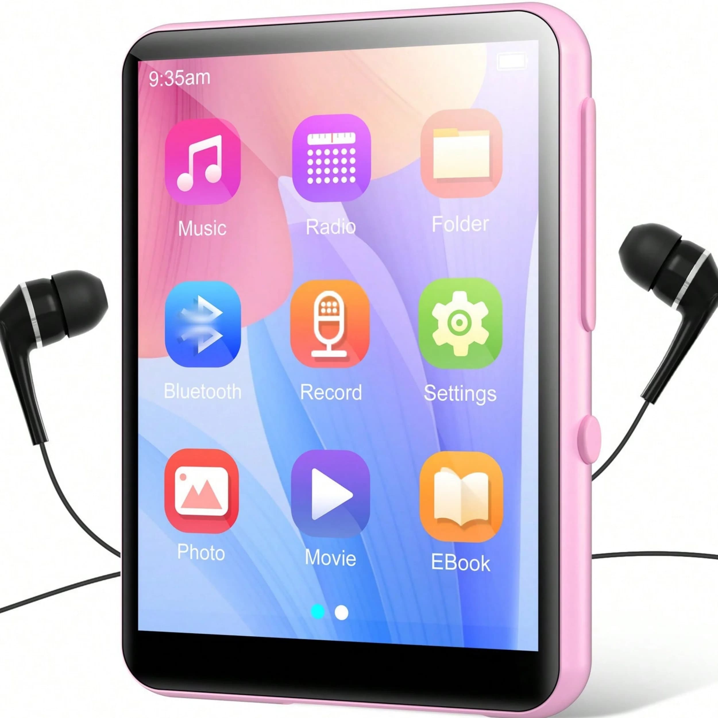 Lettore MP3 con Bluetooth 5.3, lettore musicale portatile HiFi con audio senza perdita di dati con altoparlante, memoria integrata da 64 GB, radio FM, registrazione vocale