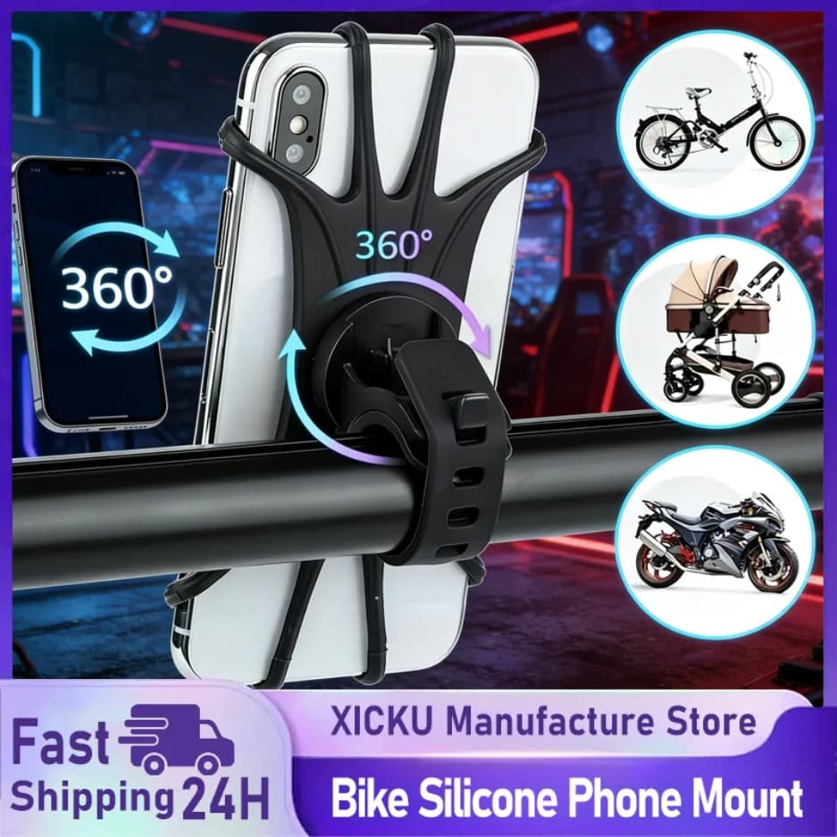 Supporto per Telefono da Bicicletta, Porta Cellulare per Moto, Compatibile con iPhone Samsung Xiaomi, Supporto GSM per Bici