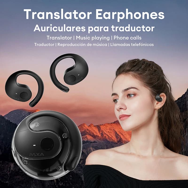 PAXA 2026 Upgraded Wireless Bluetooth AI Translator Earbuds Real-Time Voice Translation Headphones 144 Languages For Travel