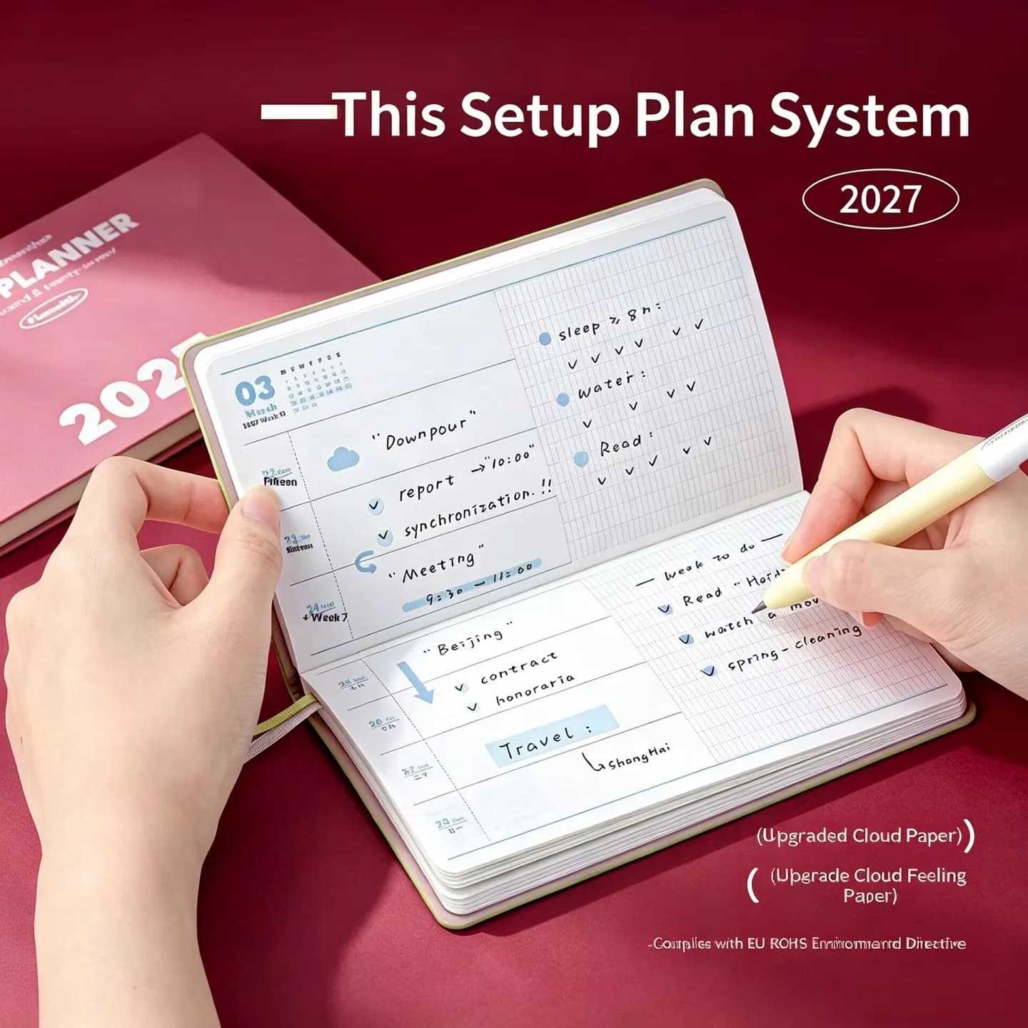 Portable 2027 Notebook Time Management Mini Weekly Planner Journal Annual Monthly Daily Plans Memo Book To-Do List
