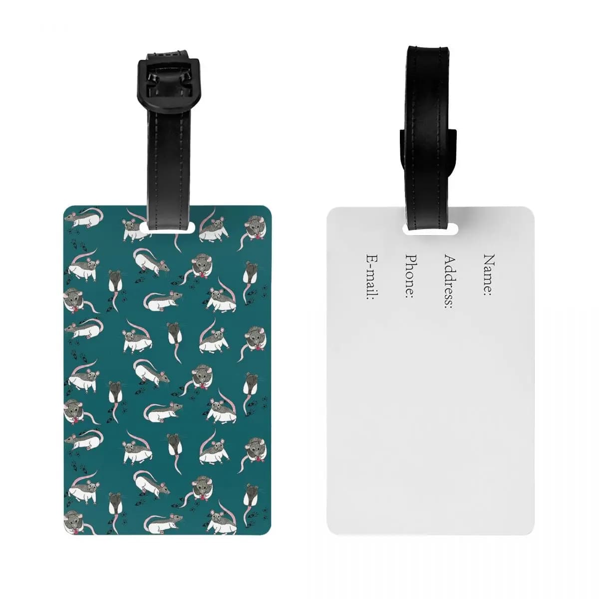 Etichette per Bagagli con Ratti, Accessori per Valigie, Targhette per Bagagli da Viaggio, Porta Etichette con Nome e Indirizzo