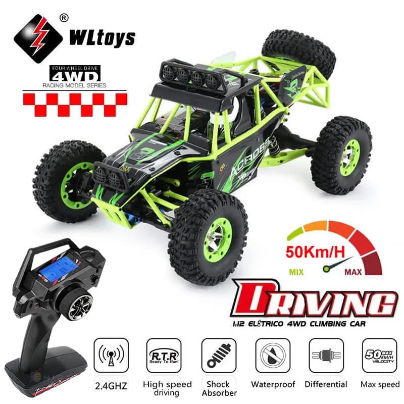 Nuovo WLtoys 12428 Pro 1:12 4WD RC Auto da corsa ad alta velocità Off-Road Telecomando Camion da arrampicata LED Light Buggy Boy Toys Regalo per bambini