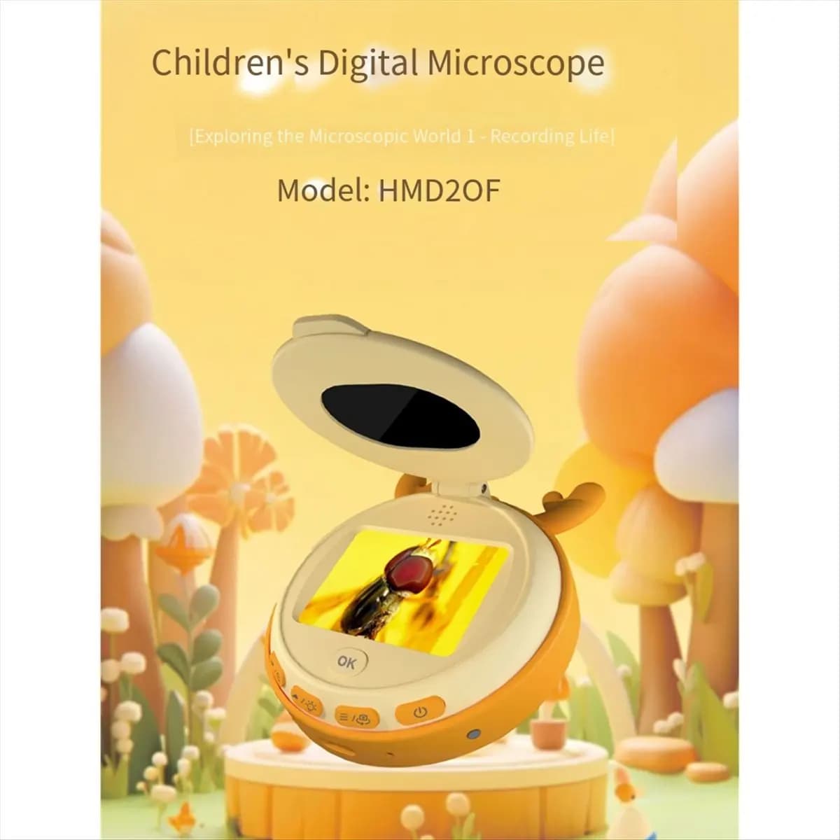 (ABLP) Microscopio Digitale con Schermo IPS da 2.0 Pollici e Luce LED per Bambini, Attrezzatura da Laboratorio USB