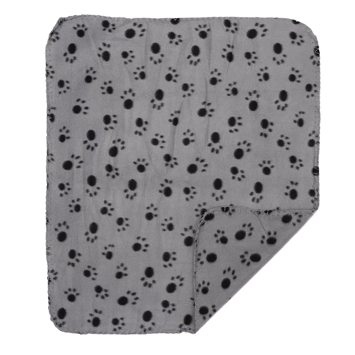 Coperta in pile a doppio lato per animali domestici, con motivo a zampa di cane e gatto, 60x70 cm, morbida e calda, tappetino per cuccia, coperta per cuccioli e gattini