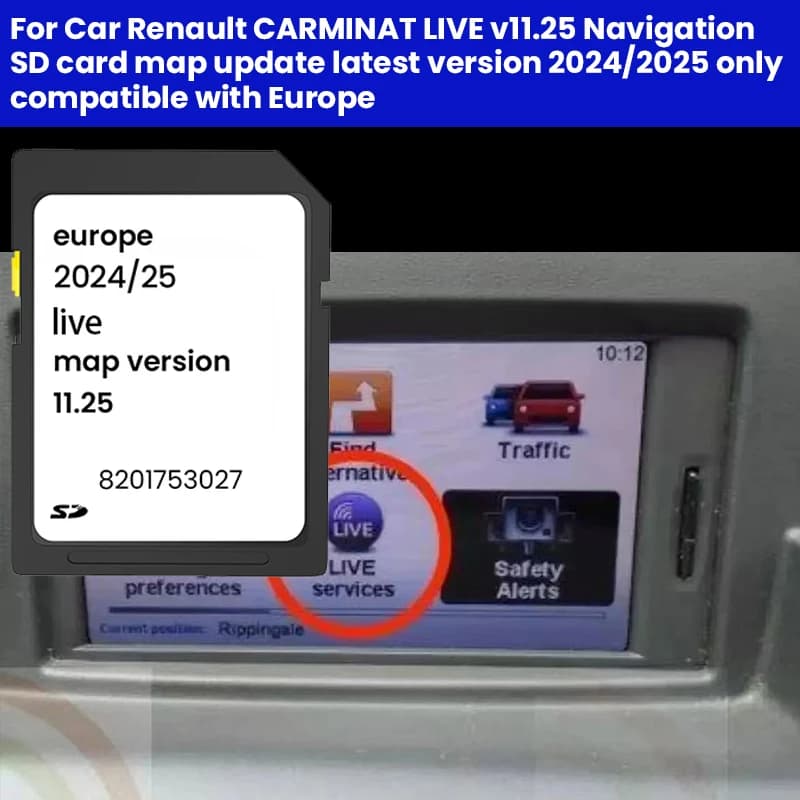 8201753027 SCHEDA SD GPS PER RENAULT CARMINAT VERSIONE LIVE 11.25 2024/2025 SPEEDCAM NUOVO