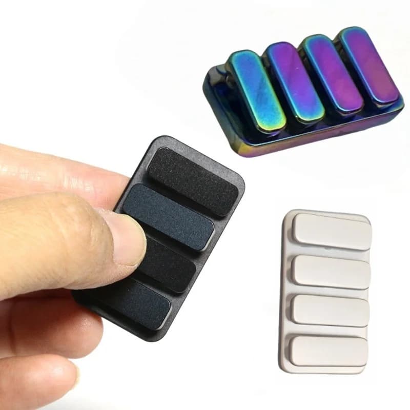 Fidget Clicker e Slider in Metallo con Tasti Neri a Forma di Pianoforte, Giocattoli EDC per Autismo e ADHD, Giocattoli da Scrivania per Ufficio, Giocattoli Antistress e Anti-Ansia