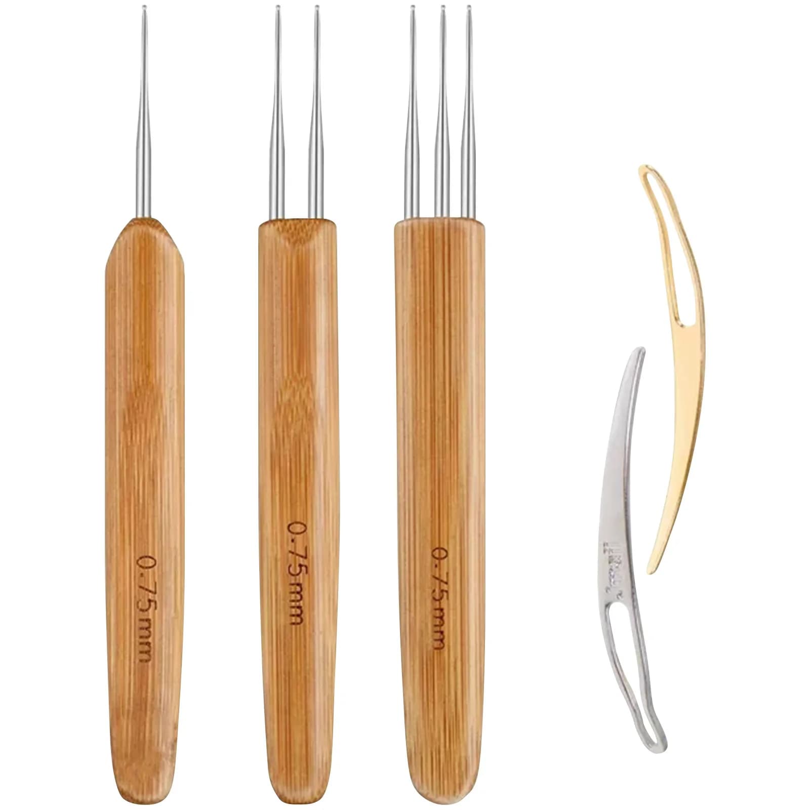1 Pezzo Uncinetto in Legno da 0,75 mm per Dreadlock, Ago per Uncinetto, Strumento per Dreadlocks e Intrecciatura Capelli