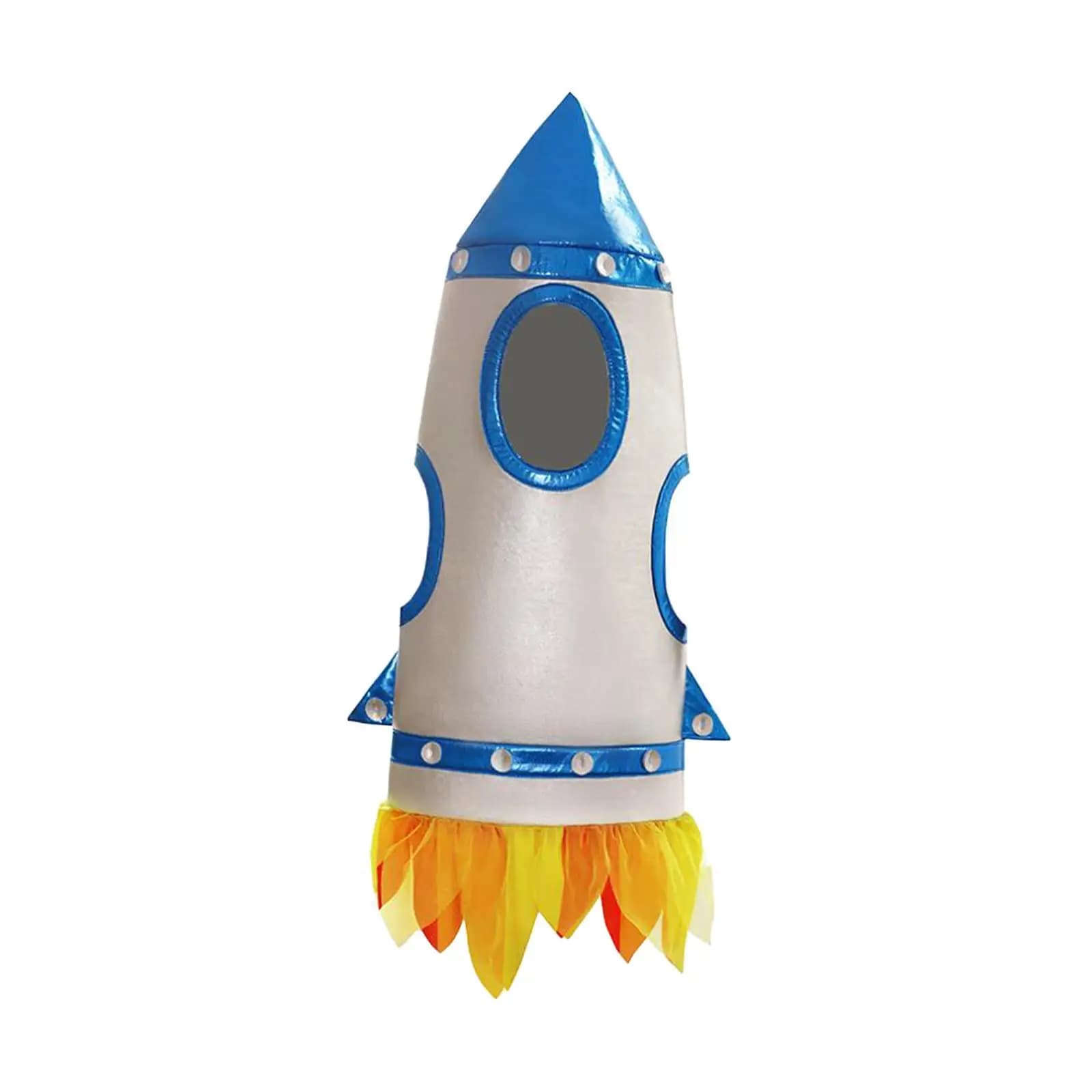 Kids Rocket Ship Costume Fancy Dress Up Party Featuring Unique Rocket Shaped Jacket For Halloween Fun Carnivals