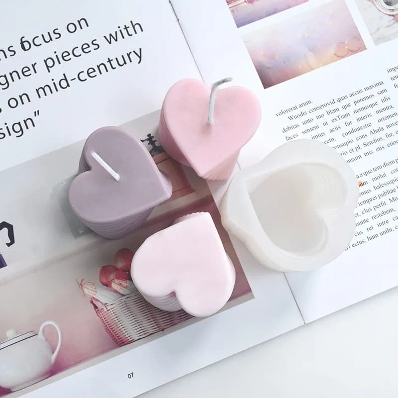 Stampo 3D Rotante a Forma di Cuore per Candele, Stampi Fai da Te per Candele Aromatiche, Gesso, Resina, Sapone e Decorazioni per Torte