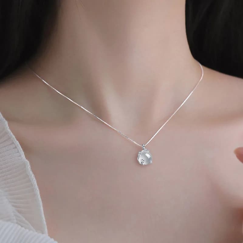 Collana con ciondolo in giada con fiore di prugna in argento Sterling 925 nuovo stile cinese collana con clavicola elettrolitica con catena da sposa gioielleria raffinata