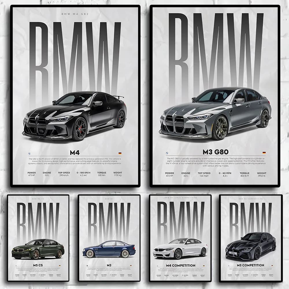 1pc frameless Black Famous Cars Competition Poster Picture Mural Modern Canvas Painting Wall Art Home Decoration Print for Livin