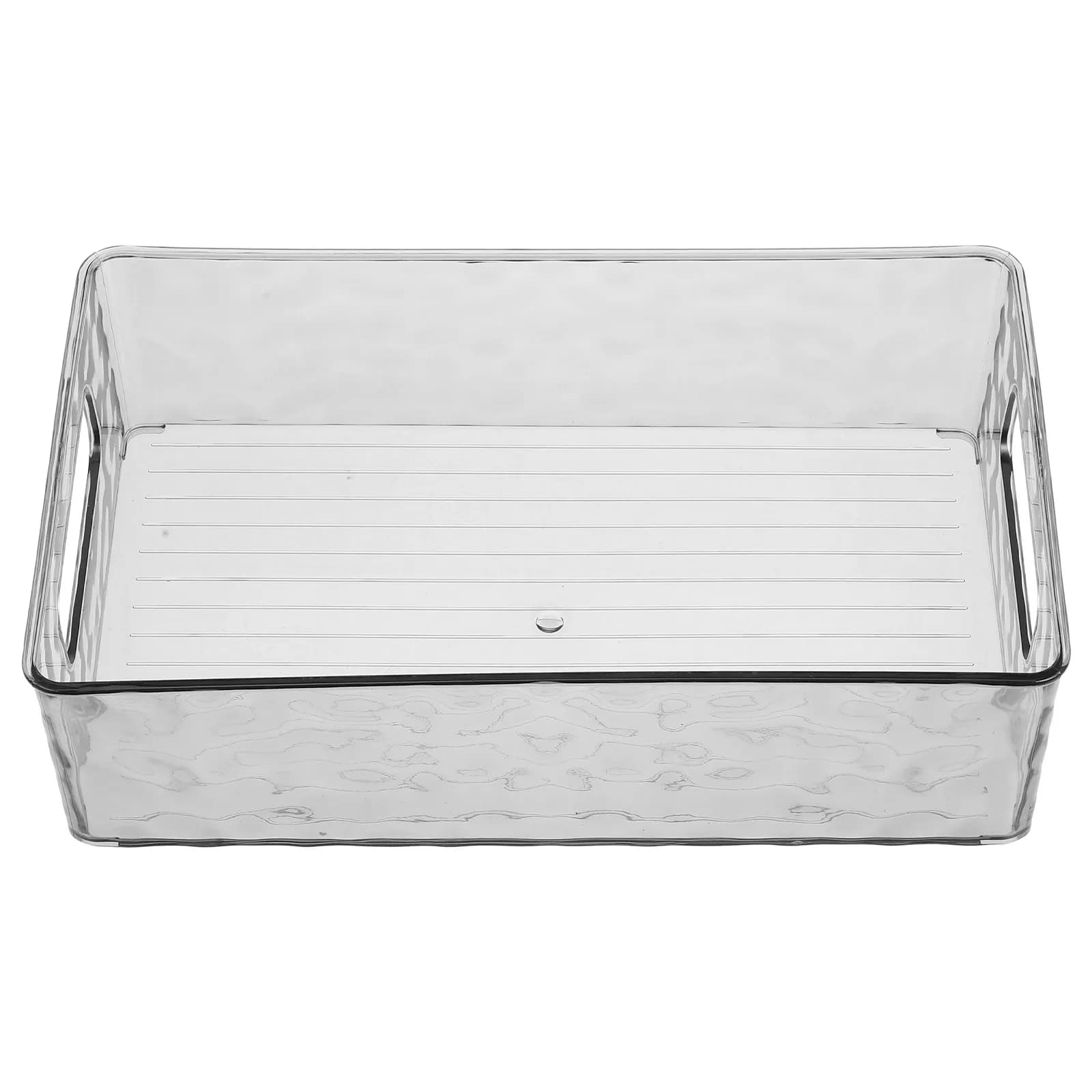 Transparent Glacier Pattern Storage Box Rectangular Refrigerator Organizer Kitchen Storage Bin Clear Plastic Stackable Pantry