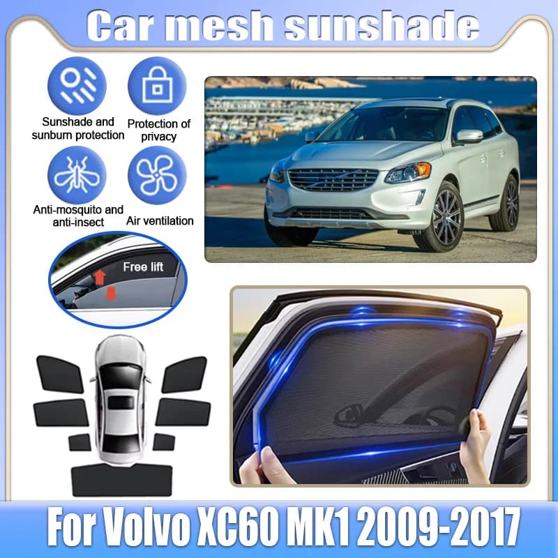 Mesh Shades For Volvo XC60 MK1 2009~2017 Car Window Sunshades Sunscreen Privacy Curtains Sun Visors Mosquitos Auto Accessories
