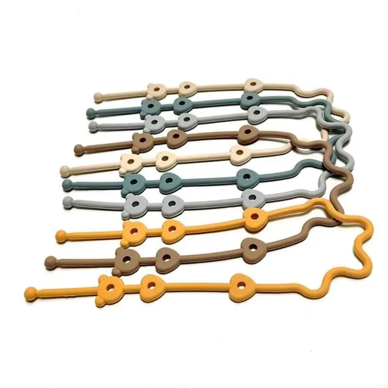 Cinghia sicurezza per passeggino e sedia porta giocattoli Catena per ciuccio in silicone per giocattoli L8RB