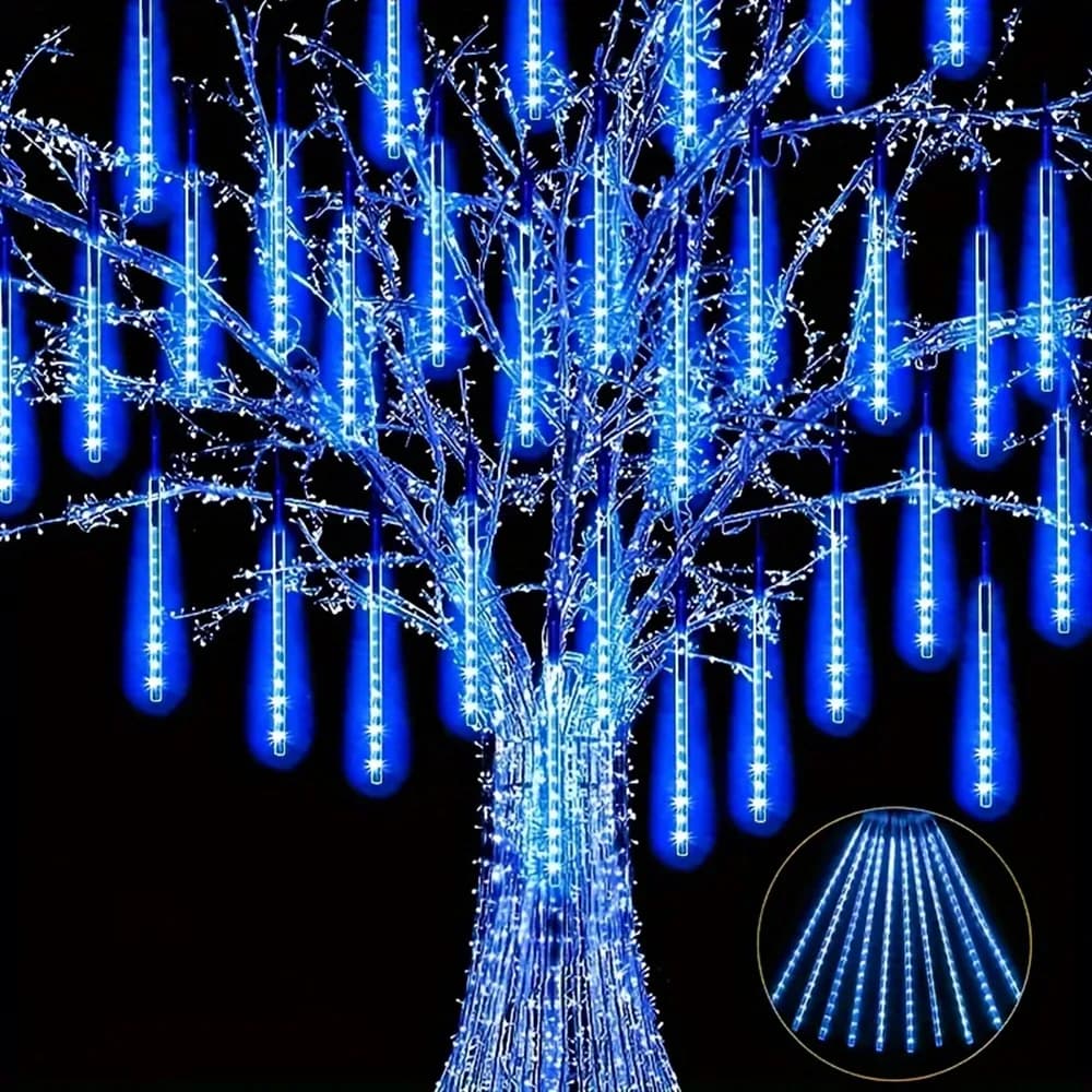 30/50CM USB Pioggia di meteoriti Pioggia LED Luci della stringa Festone Lampioni Matrimonio Decorazioni per la stanza di Natale Luce fata per esterni